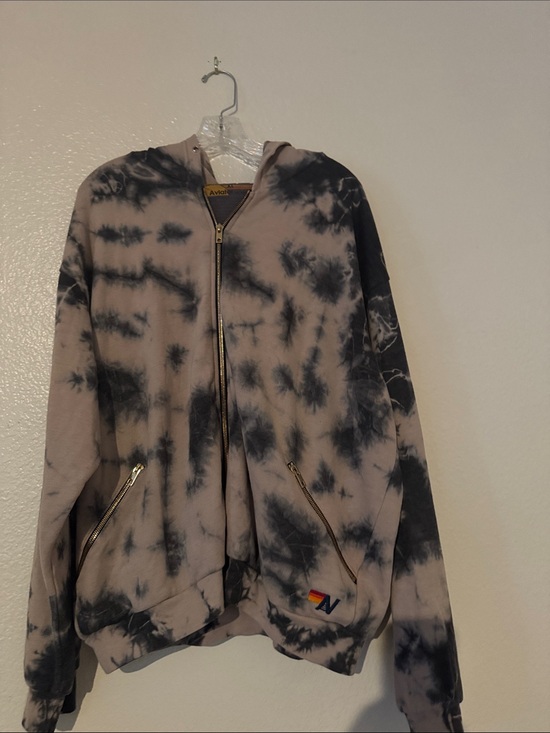 Aviator Nation Tops - XL Aviator Nation Black and Tan Tie-Dye Zip Hoodie